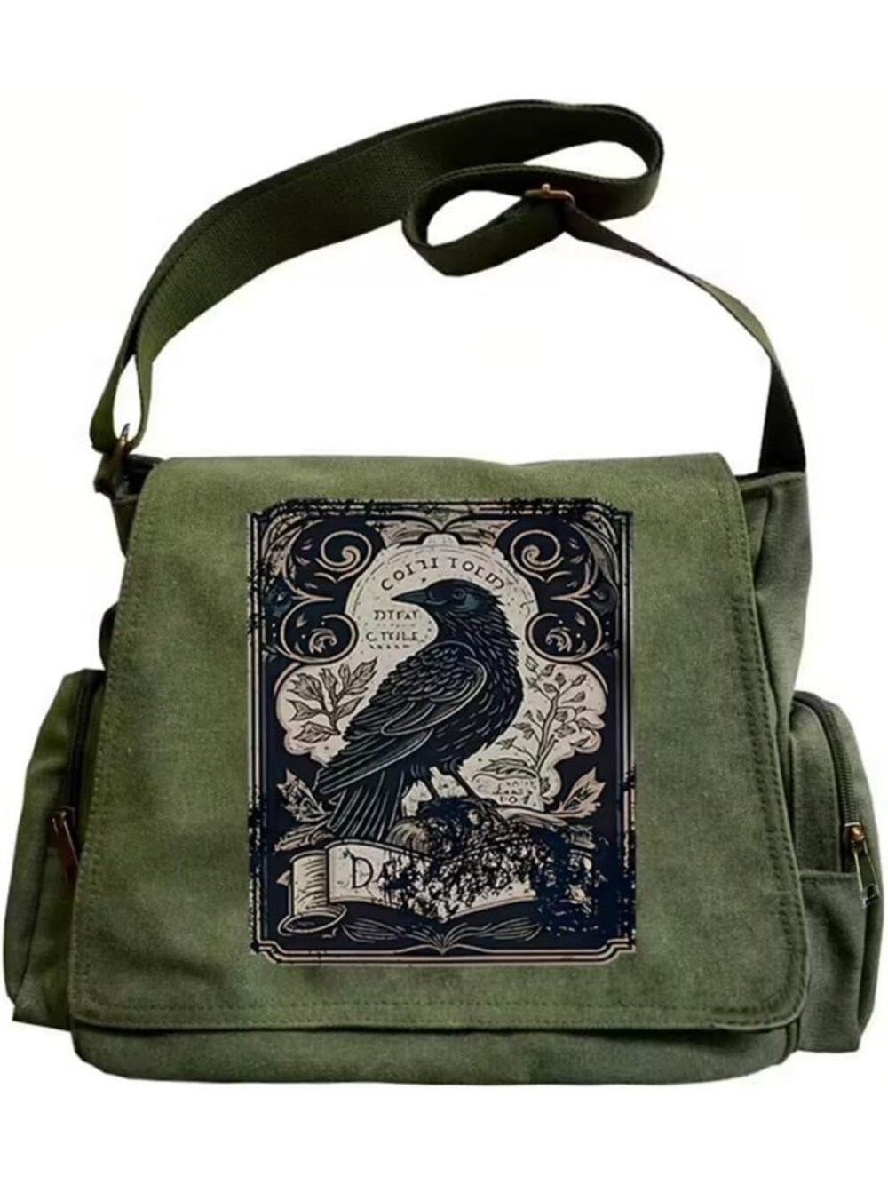 Cute Canvas Crossbody Messenger Bag with Pockets | Lightweight Travel Purse for
